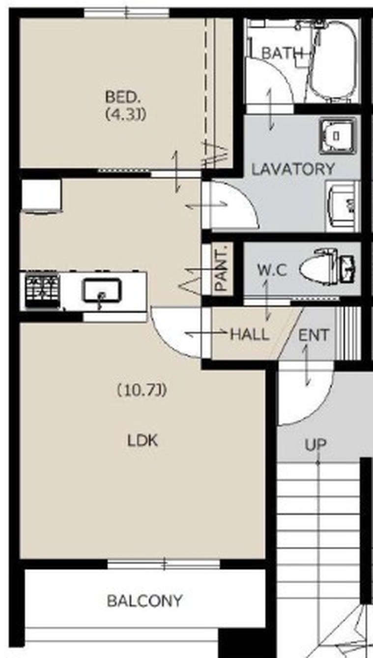 1LDK 間取り図